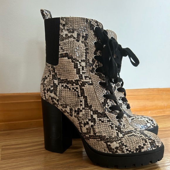Steve Madden snake print lace up booties - Picture 3 of 6